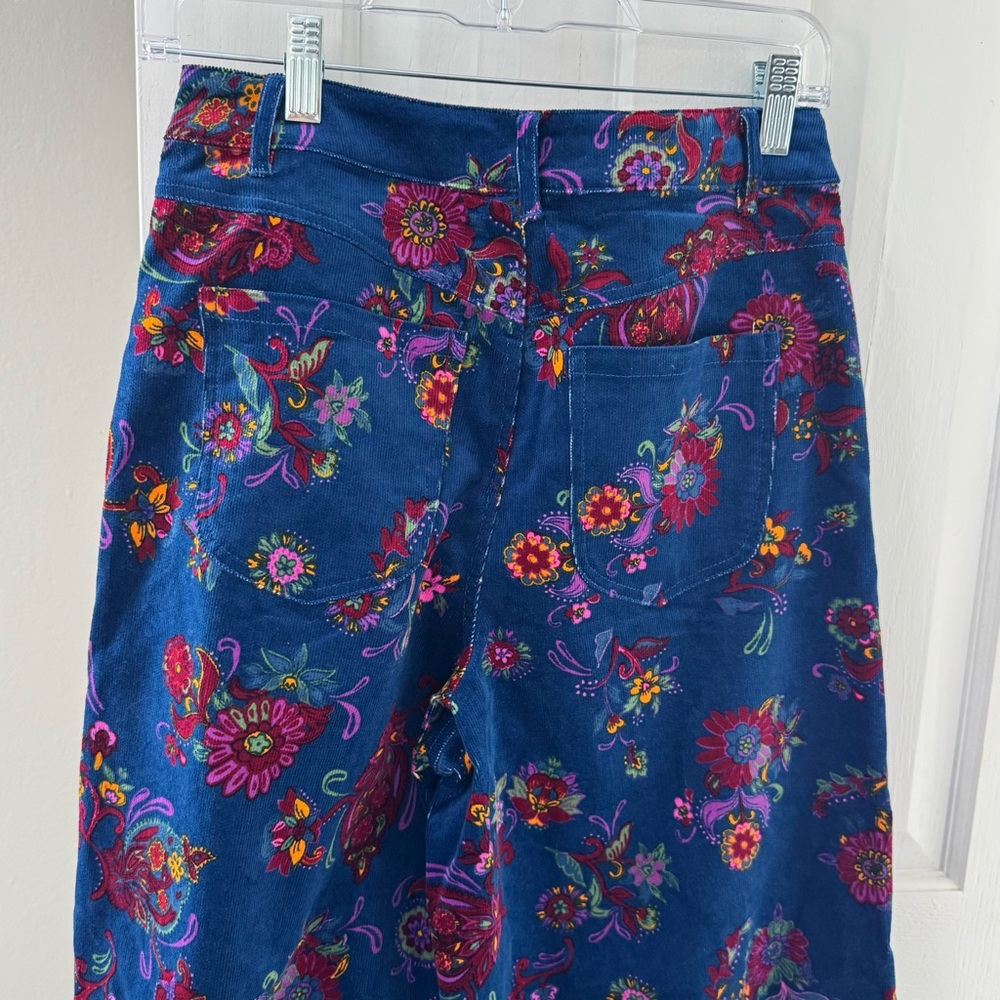 ModCloth NWT Floral High Waisted Wide Leg Corduroy Pants - Picture 4 of 7